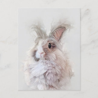 Postal Retrato de vida silvestre enana angora Rabbit