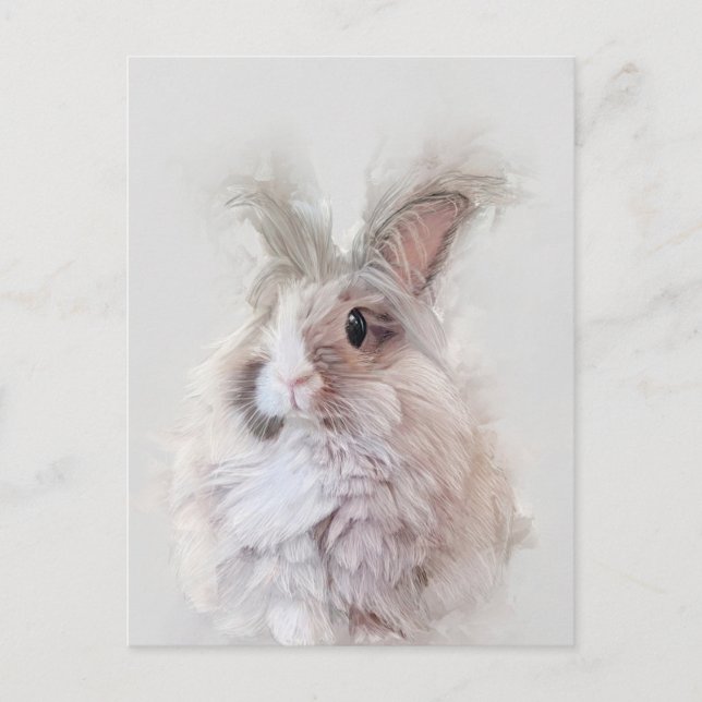 Postal Retrato de vida silvestre enana angora Rabbit (Anverso)