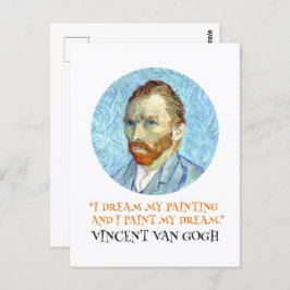 Postal Retrato de Vincent Van Gogh con cita