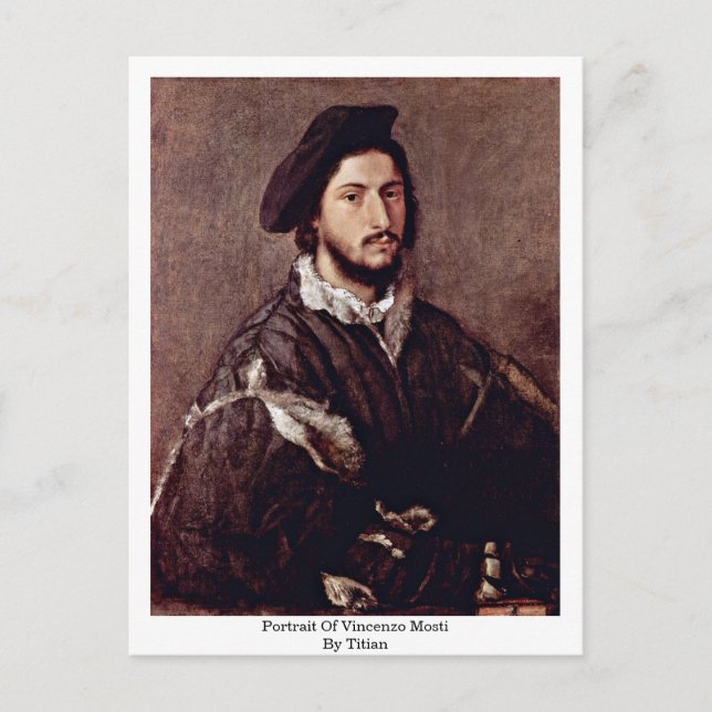 Postal Retrato De Vincenzo Mosti Por Tiziano (Anverso)