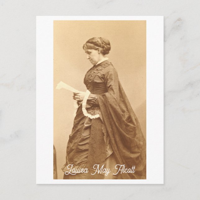 Postal Retrato de Vintage Louisa May Alcott (Anverso)