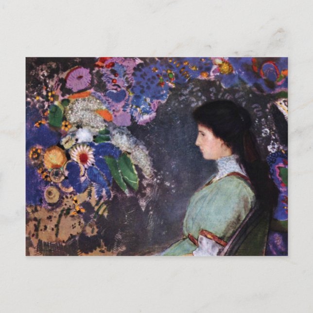 Postal Retrato De Violette Heymann Por Odilon Redon (Anverso)