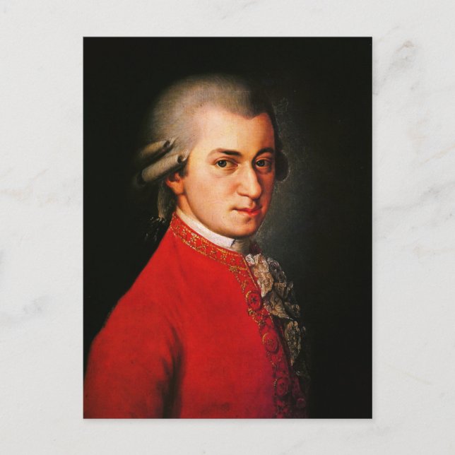 Postal Retrato de Wolfgang Amadeus Mozart (Anverso)