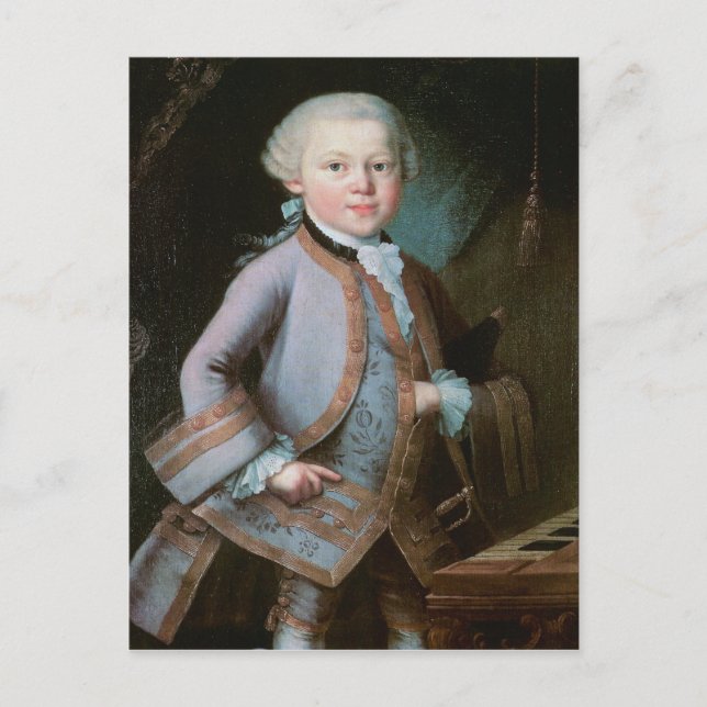Postal Retrato de Wolfgang Amadeus Mozart (Anverso)