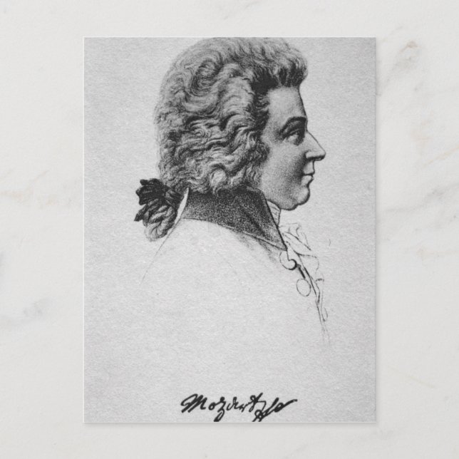 Postal Retrato de Wolfgang Amadeus Mozart (Anverso)