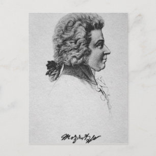 Postal Retrato de Wolfgang Amadeus Mozart