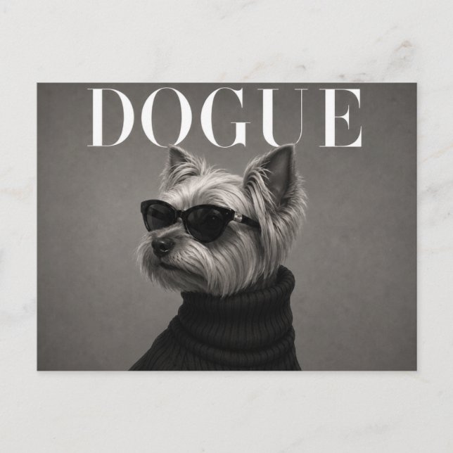Postal Retrato de Yorkie de Lujo (Anverso)