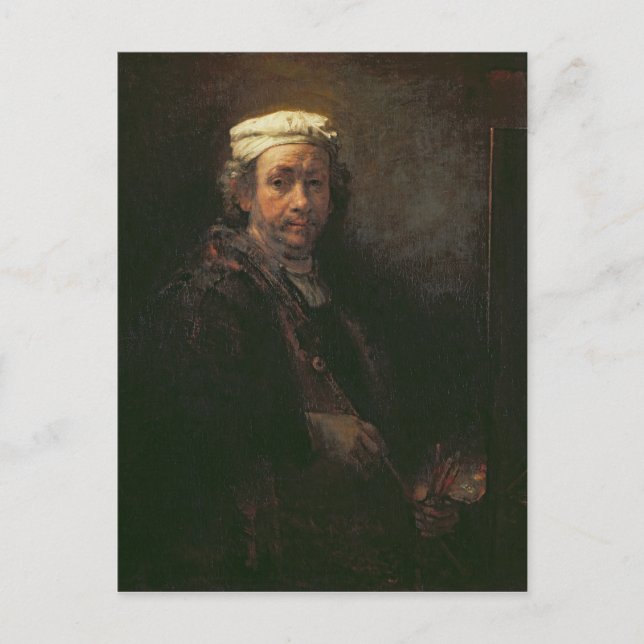 Postal Retrato del artista en su caballete de 1660 (Anverso)