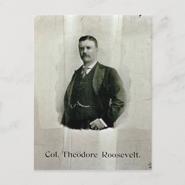Postal Retrato del Coronel Theodore Roosevelt (litho) (Anverso)