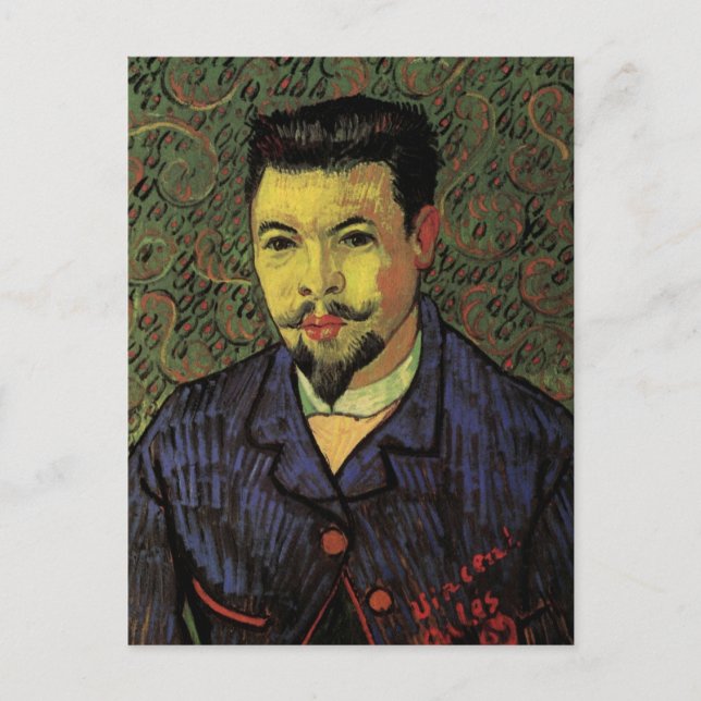 Postal Retrato del doctor Felix Rey por Vincent van Gogh (Anverso)