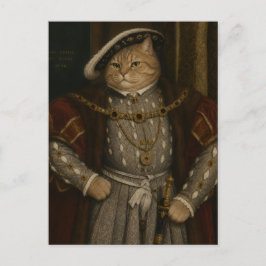 Postal Retrato del gato rey Tudor – Henry VIII Gato Renac