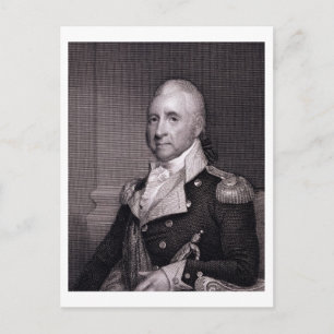 Postal Retrato del General de División John Brooks, graba