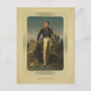 Postal Retrato del General Marqués de Lafayette de Franci