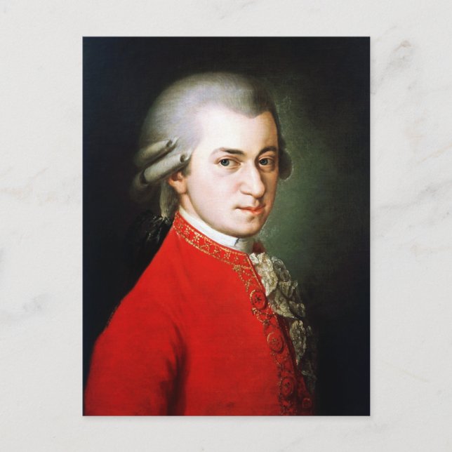 Postal Retrato del gran compositor Mozart (Anverso)