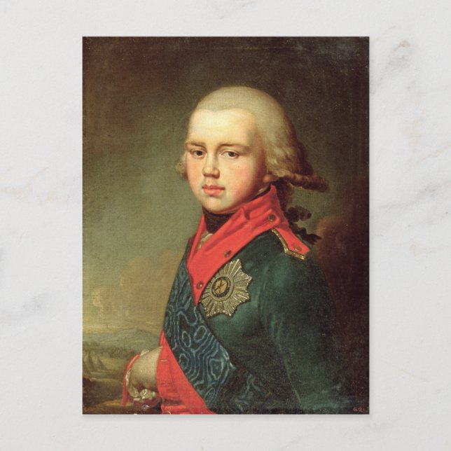 Postal Retrato del Gran Duque Konstantin Pavlovich (Anverso)