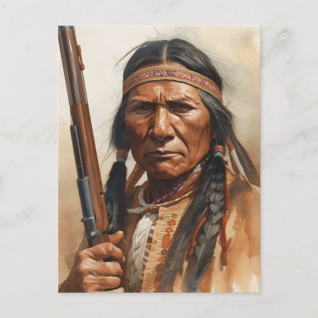 Postal Retrato del jefe indio Geronimo guerrero (Anverso)