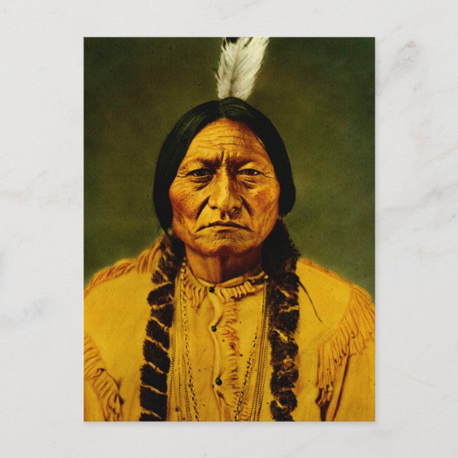 Postal Retrato del jefe nativo lakota sioux Toro Sentado (Anverso)