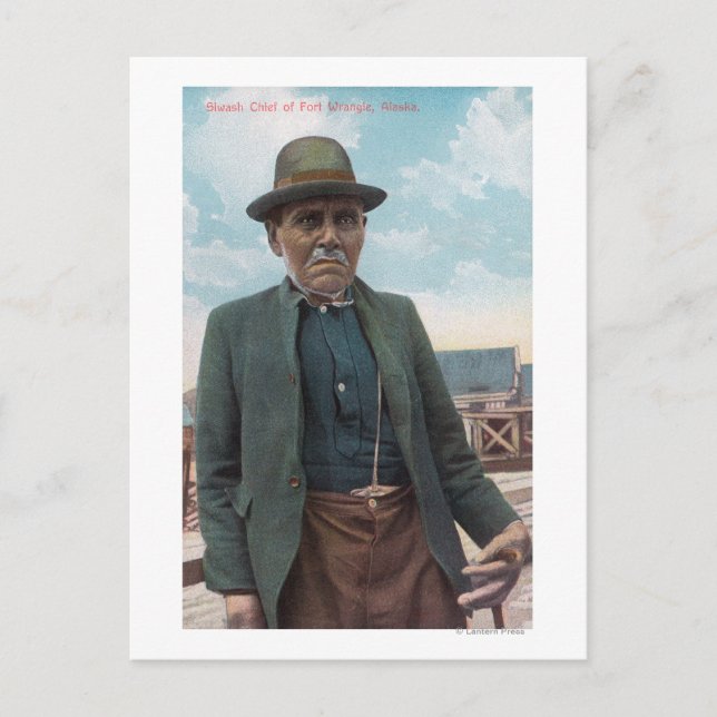 Postal Retrato del jefe Siwash de Fort Wrangle (Anverso)