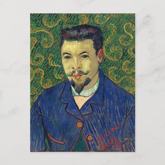 Postal Retrato del Médica Felix Rey, Bella Artes Van Gogh (Anverso)