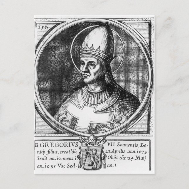 Postal Retrato del Papa Gregorio VII (Anverso)