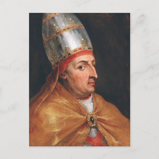 Postal Retrato del Papa Nicolás V Peter Paul Rubens (Anverso)