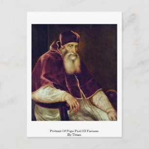 Postal Retrato Del Papa Pablo Iii. Farnese De Titian