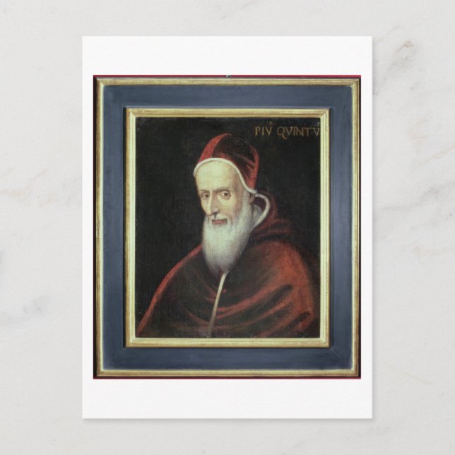 Postal Retrato del Papa Pius V (1504-72) (aceite sobre li (Anverso)
