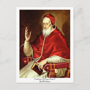 Postal Retrato Del Papa Pius V. Por El Greco