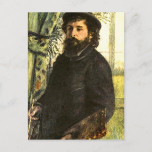 Postal Retrato del pintor Claude Monet por Renoir