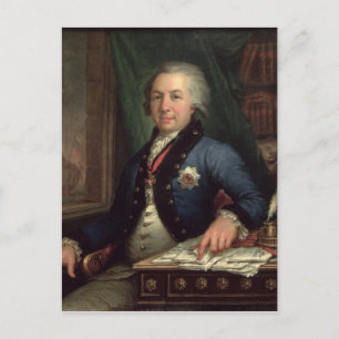 Postal Retrato del poeta ruso Gavril Derzhavin