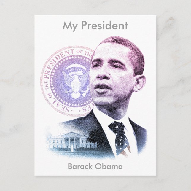 Postal Retrato del presidente Barack Obama (Anverso)
