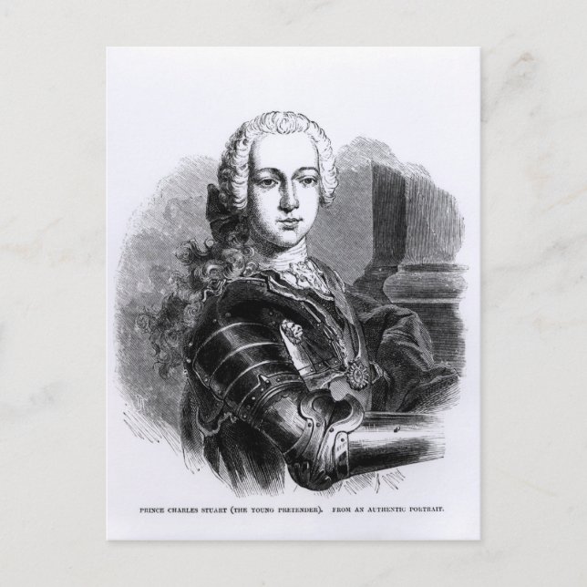 Postal Retrato del Príncipe Carlos Edward Stuart (Anverso)