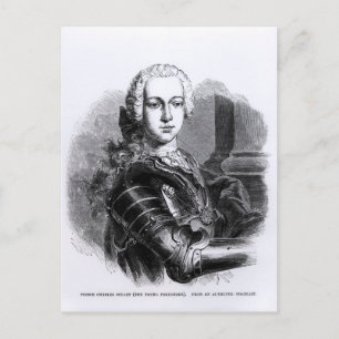 Postal Retrato del Príncipe Carlos Edward Stuart