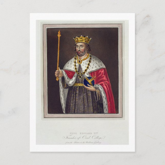 Postal Retrato del Rey Eduardo II (1284-1327) Fundador de (Anverso)