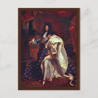 Postal Retrato Del Rey Francés Louis Xiv Por Rigaud Hy