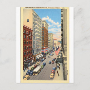 Postal Retrato del tranvía vintage de la Quinta Avenida d