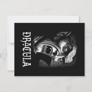 Postal Retrato Drácula Blanco y negro