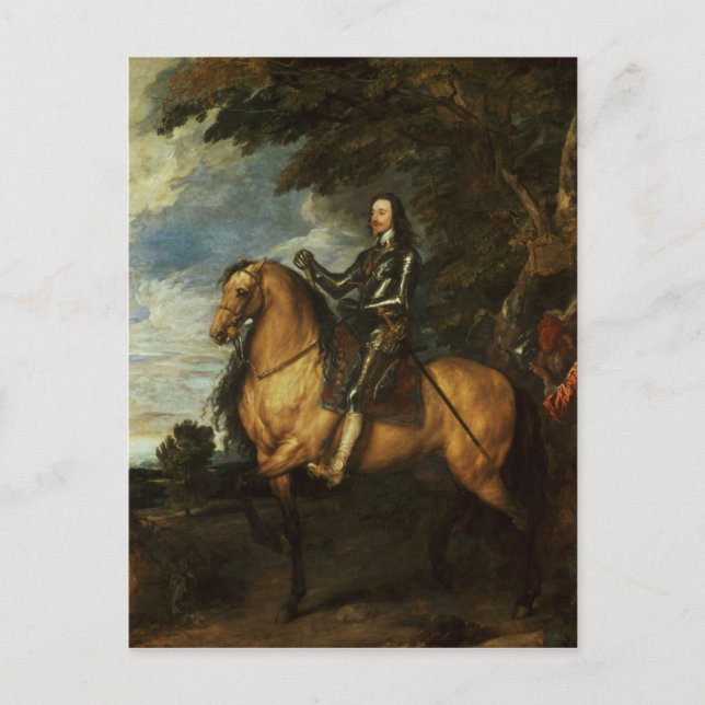 Postal Retrato ecuestre de Carlos I c.1637-38 (Anverso)