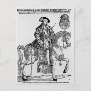 Postal Retrato ecuestre de Felipe II de España