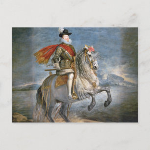 Postal Retrato ecuestre de Felipe III c.1628-35