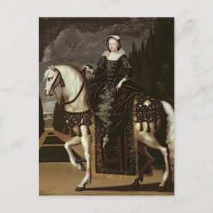 Postal Retrato ecuestre de Marie de Medici