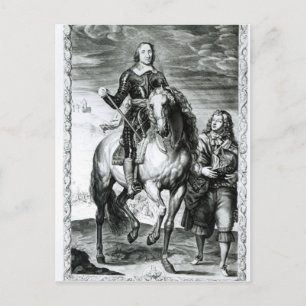 Postal Retrato ecuestre de Oliver Cromwell