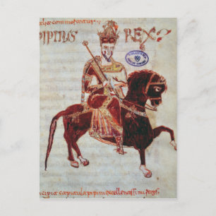 Postal Retrato ecuestre de Pepin King of Italy