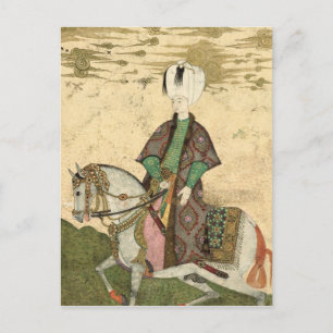 Postal Retrato ecuestre del Sultán Osman II 1618