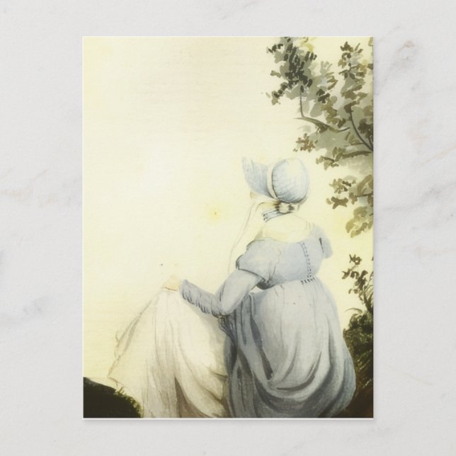 Postal retrato en acuarela de Jane Austen (Anverso)