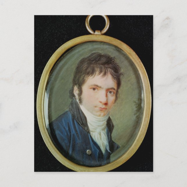 Postal Retrato en miniatura de Ludwig Van Beethoven, 1802 (Anverso)
