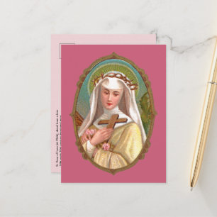 Postal Retrato enmarcado de Sta. Rosa de Lima (M 024b)