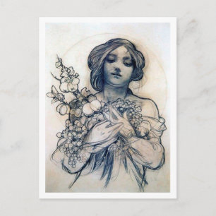 Postal Retrato (estudio), Alphonse Mucha