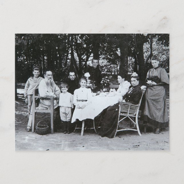 Postal Retrato familiar del autor Leo N. Tolstoy (Anverso)