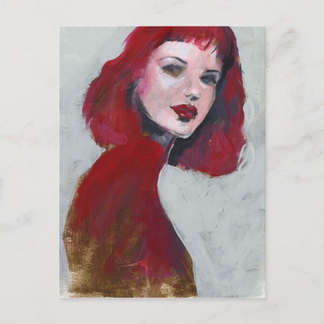 Postal Retrato Fem - Rojo (Anverso)